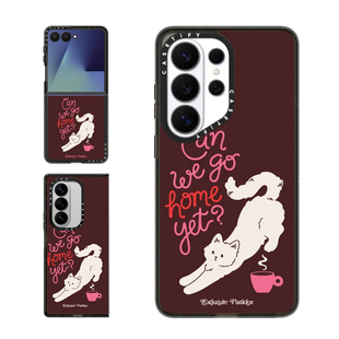 现货CASETiFY我们还能回家吗咖啡兔子适用三星S25/S26 Ultra手机壳Z Flip7/Z Fold 6/5复古酒红防摔保护套s24