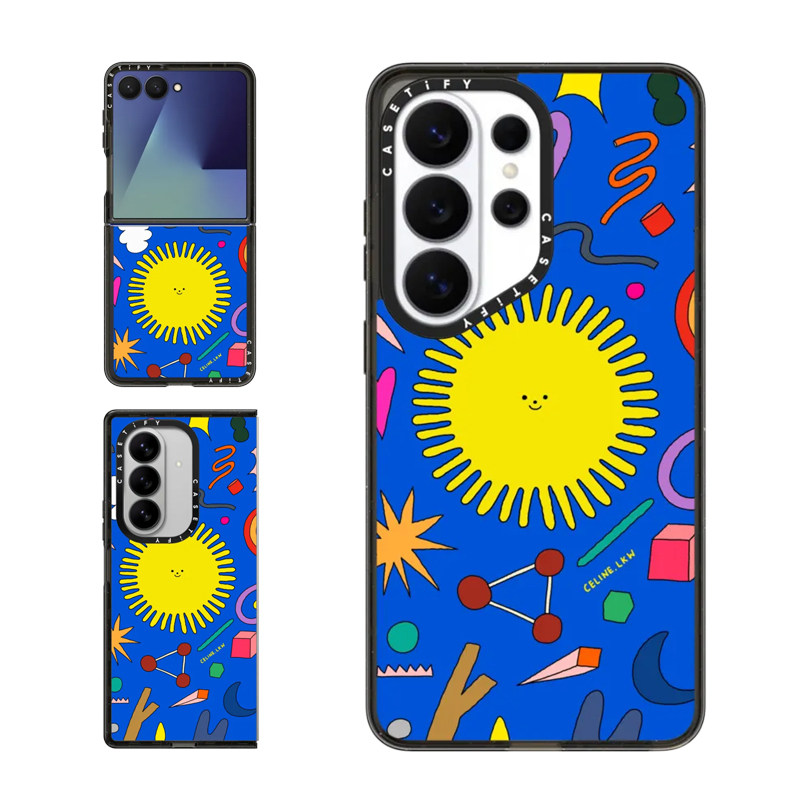 现货CASETiFY尖刺太阳适用三星S25/S26 Ultra手机壳Z Flip7/Z Fold 6/5小众趣味卡通插画全包防摔保护套s24