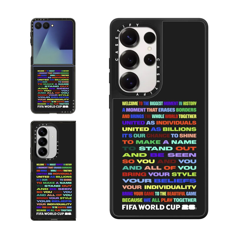 现货CASETiFY联名2026年国际足联世界杯宣言适用三星S24/S25 Ultra手机壳Z Flip 7/Z Fold 6限量款高端保护套