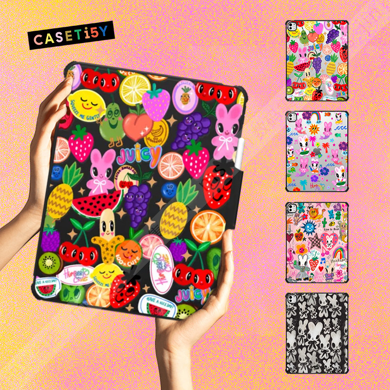 CASETiFY插画艺术I Scream Colour适用于苹果iPad Pro 11/13/12.9寸平板电脑保护套Air第3/4/5/6/7代翻盖式壳