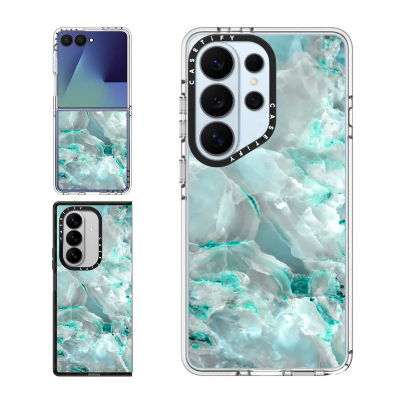 现货CASETiFY青绿色大理石纹适用三星S25/S26 Ultra手机壳Z Flip7/Z Fold 6/5时尚潮牌小众轻奢ins保护套s24+