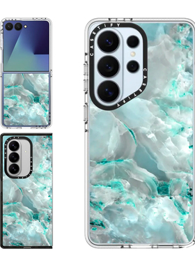 现货CASETiFY青绿色大理石纹适用三星S25/S26 Ultra手机壳Z Flip7/Z Fold 6/5时尚潮牌小众轻奢ins保护套s24+