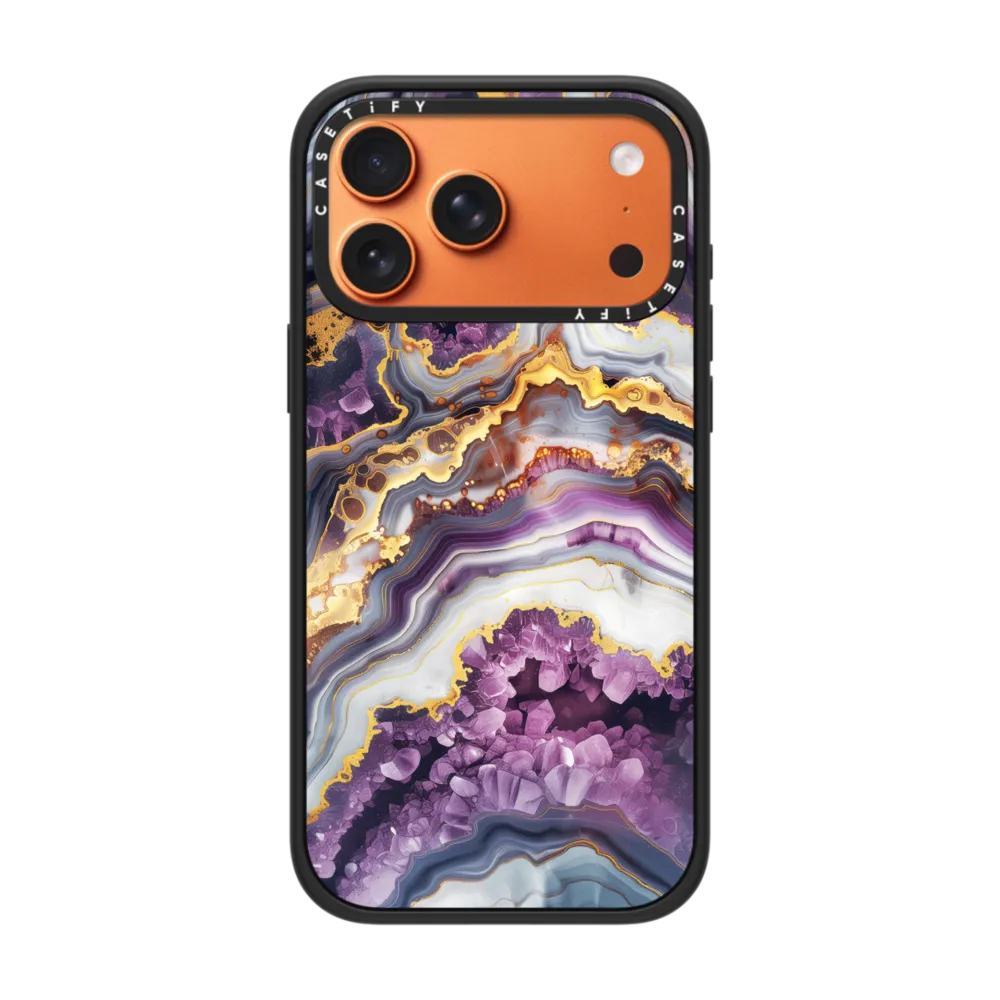 现货CASETiFY紫色水晶大理石纹适用苹果iPhone17 pro max磁吸手机壳16/15/14时尚潮牌13小众独特防摔款保护套
