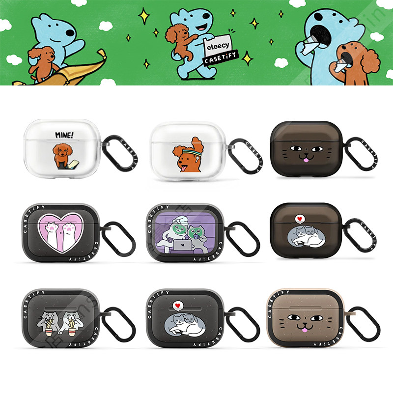 CASETiFY艺术家联名eteecy狗狗适用于苹果Airpods pro 2代无线蓝牙耳机保护套Airpods 3/4代卡通可爱趣味壳子