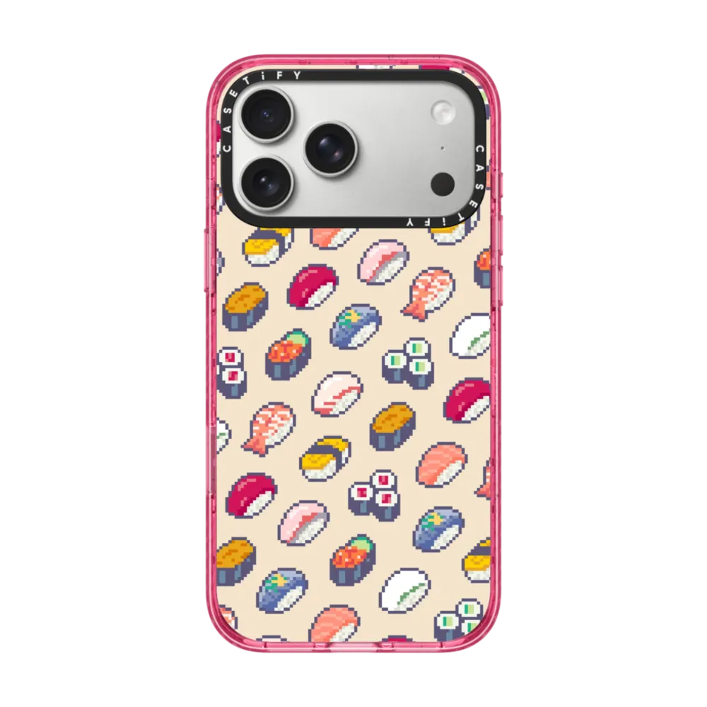 现货CASETiFY香槟色寿司像素适用于苹果iPhone17 pro max磁吸手机壳16/15/14小众趣味13创意全包防摔保护套12