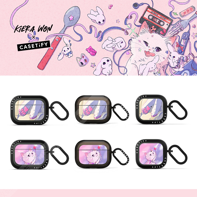 CASETiFY艺术家Kiera Won梦幻可爱猫咪适用于苹果Airpods pro 2/3代无线蓝牙耳机保护套Airpods 4代防摔软壳,3C数码配件,耳机保护套,淘宝优惠券,粉丝福利购,淘宝优惠卷