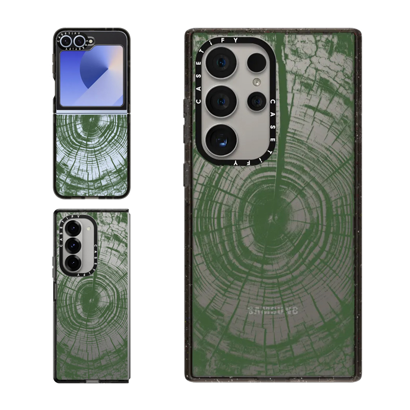 现货CASETiFY绿色年轮适用三星全型号S23/S24 Ultra手机壳Z Flip 6/Z Fold 5/4个性潮牌小众高端防摔保护套子