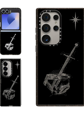 现货CASETiFY亚瑟神剑适用三星全型号S23/S24 Ultra手机壳Z Flip 6/Z Fold 5/4个性创意潮牌黑色防摔款保护套
