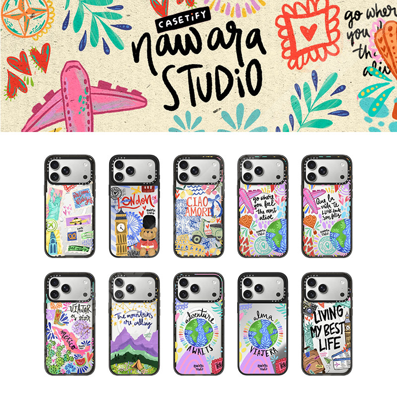 现货CASETiFY委内瑞拉艺术家Nawara Studio适用苹果iPhone17 pro max磁吸手机壳16/15/14旅行13花卉保护套12