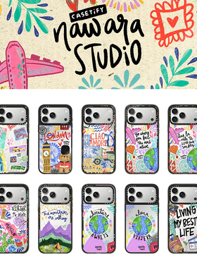 现货CASETiFY委内瑞拉艺术家Nawara Studio适用苹果iPhone17 pro max磁吸手机壳16/15/14旅行13花卉保护套12