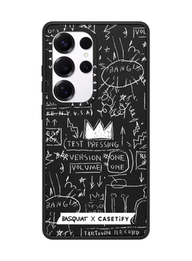 现货名CASETiFY联名Basquiat巴斯奎特Beat Bop白色皇冠适用于三星S25 Ultra手机壳S24+时尚潮牌限量款保护套