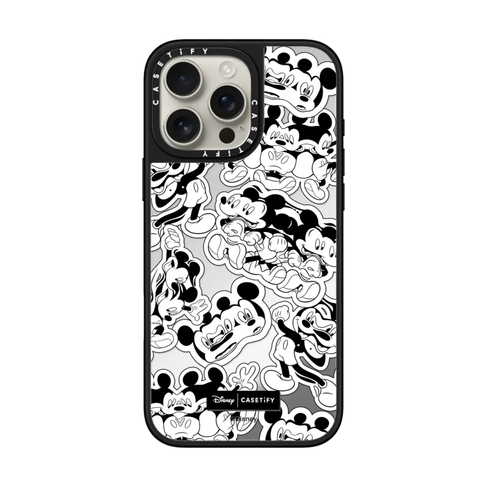 现货CASETiFY联名迪士尼黑白米奇幻觉贴纸适用于苹果iPhone16 pro max磁吸手机壳15/14/13卡通限量款保护套12
