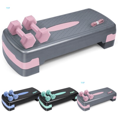 Aerobic Stepper Set with Dumbbells Measuring Tape有氧踏板