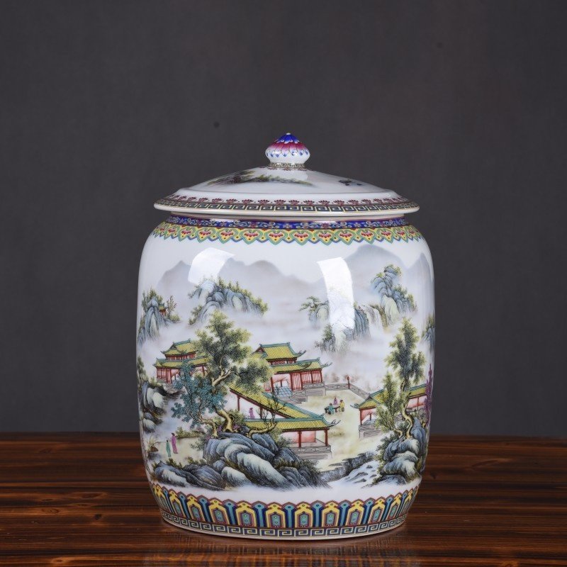 陶瓷带盖米缸米桶普洱茶饼茶叶罐杂粮储物缸家用防潮储物罐油缸,橡塑材料及制品,工业陶瓷,淘宝优惠券,粉丝福利购,淘宝优惠卷