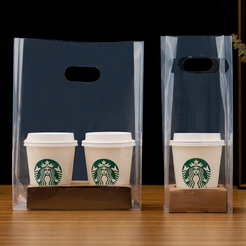 奶茶咖啡轻食打包袋两杯托四手提塑料袋定制印刷logo奶茶专用袋,包装,塑料手提袋,淘宝优惠券,粉丝福利购,淘宝优惠卷