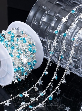 DIY饰品配件 纯铜高保色简约铜片紫色钻星星亮片 流苏服装饰品配