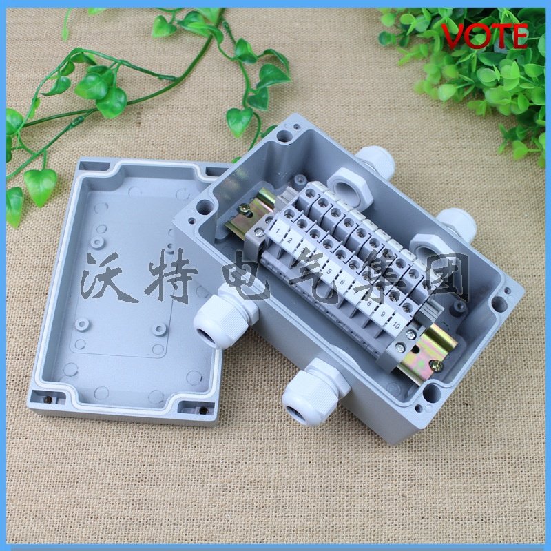 铸铝按钮盒两进两出防水接线盒 电源分线盒160*100*65,五金/工具,接线盒,淘宝优惠券,粉丝福利购,淘宝优惠卷