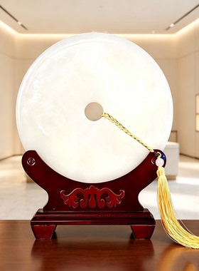 新中式天然玉石平安扣旺家摆件