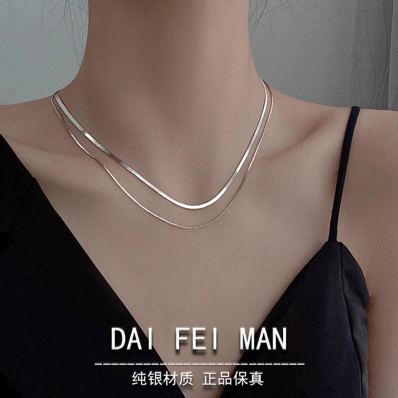 S925纯银项链女蛇骨链