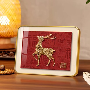 福鹿吉祥桌面摆台入户玄关柜餐边柜摆件百福图2026年新款 桌面摆画