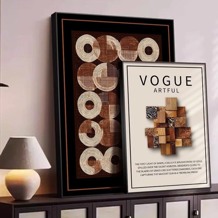 中古风挂画复古高级感桌面摆画客厅电视柜上装饰摆件餐边柜装饰画