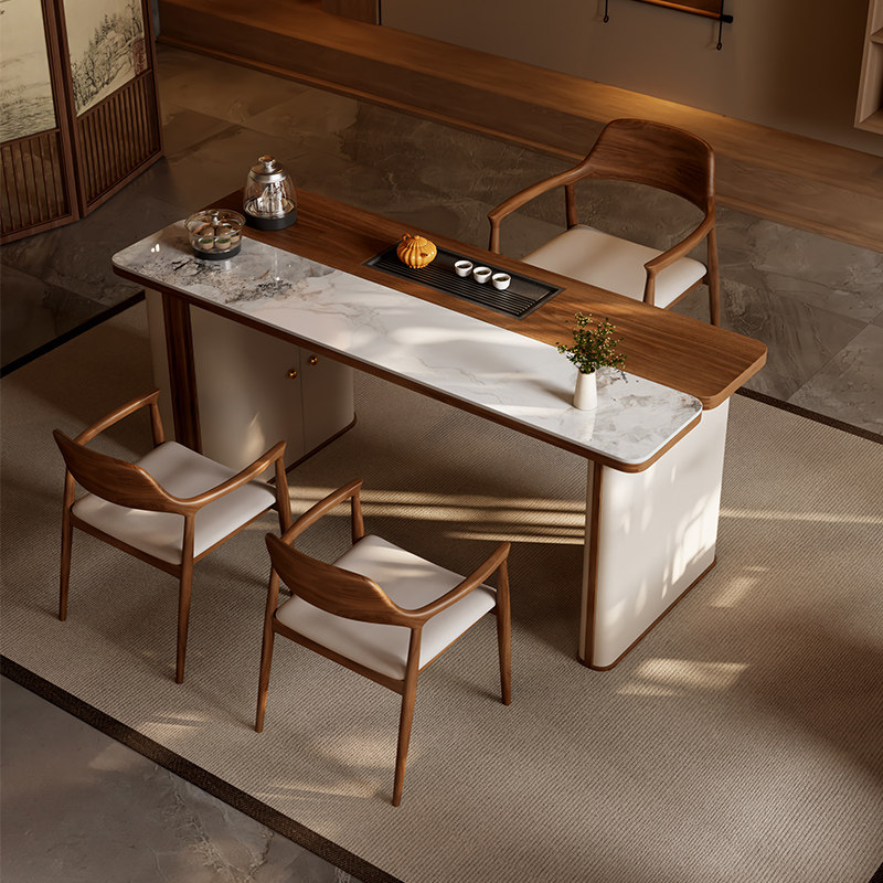 实木茶桌椅组合现代办公室茶台烧水壶一体家用阳台简约小茶桌泡茶