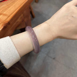 天然玛瑙手镯款紫罗兰手镯冰种玉镯子帝王紫冰透玉髓晴水圆镯女款