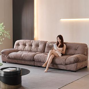 云朵沙发BAXTER布艺科技布意式 极简小户型磨砂布直排三人客厅家具