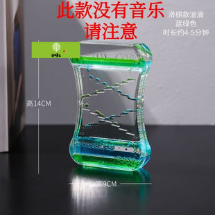 水晶球复古沙漏计时器摆件家居客厅创意音乐盒装 饰品生日礼物绿色