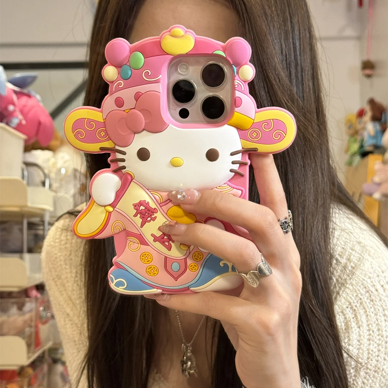 立体哈喽kt猫财神手机壳发财