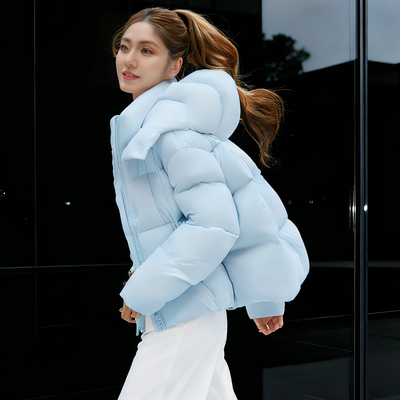 巨好看泡芙短款羽绒服白鸭绒外套