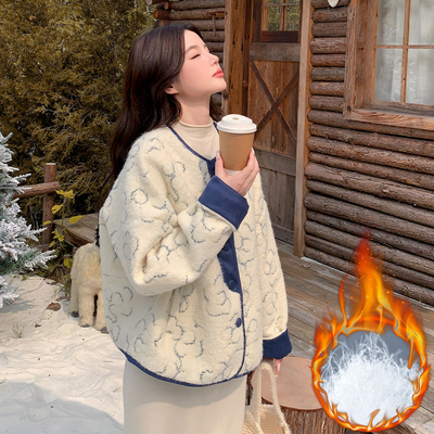 白色小香风羽绒服高级感羊绒外套