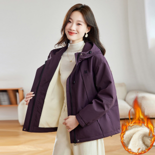 小个子宽松显瘦短款 冬季 加绒派克服 初冬厚外套女2025新款 巨好看
