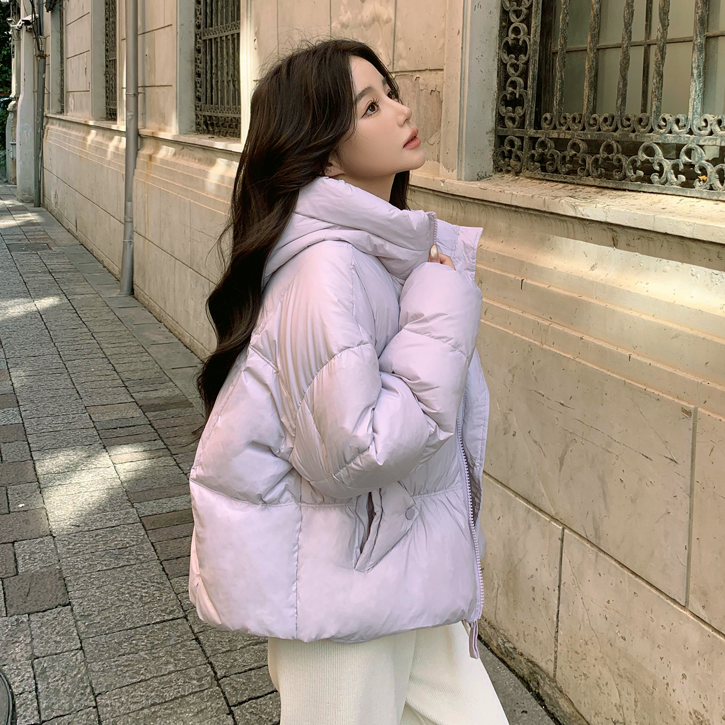 巨好看短款羽绒服女冬泡芙面包服