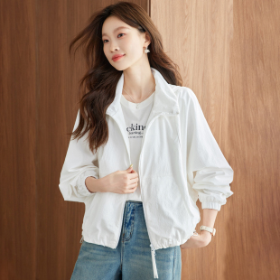 漂亮上衣女款 巨好看 连帽短款 秋季 秋 早秋轻熟白色外套女2025新款