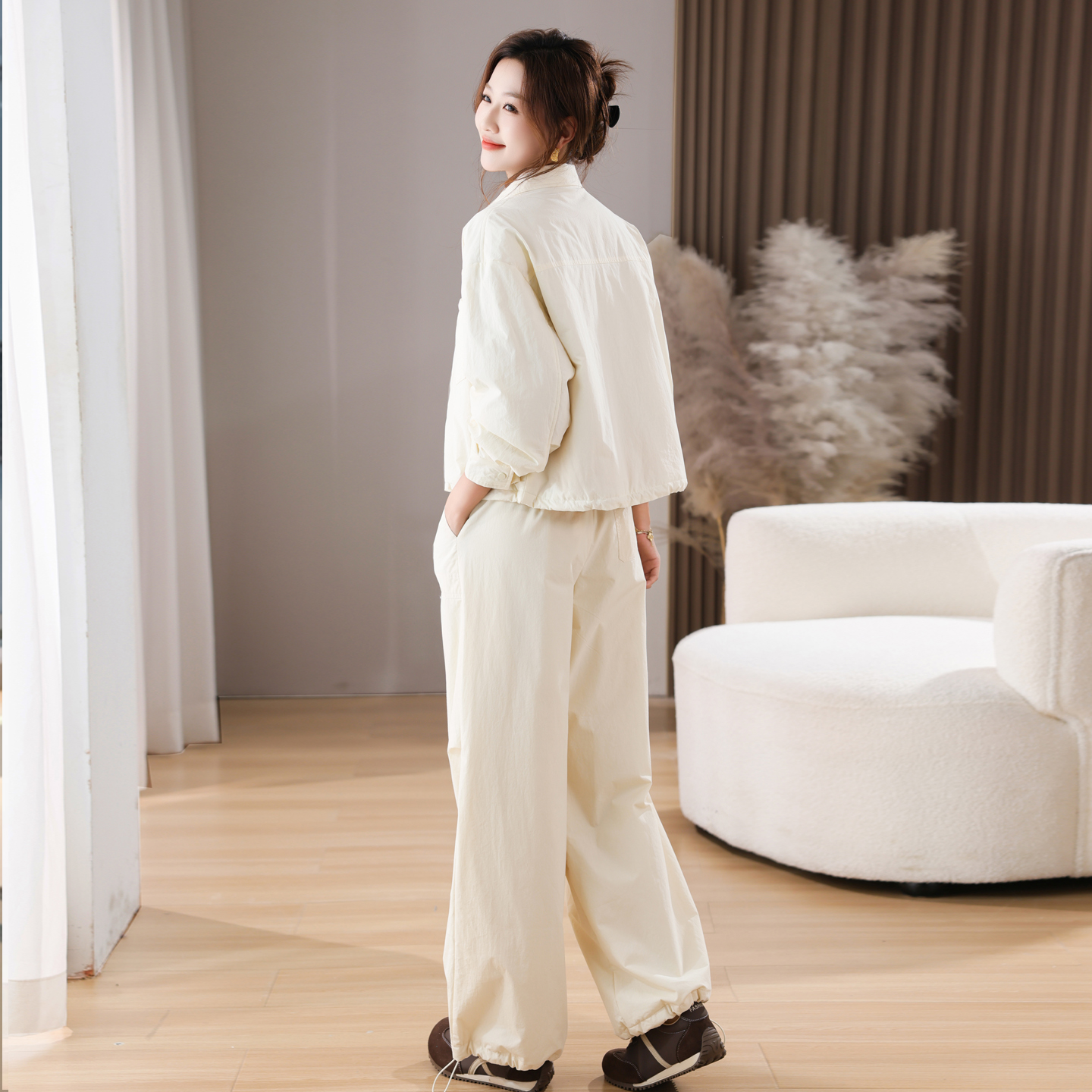 韩系夹棉套装女2025新款秋冬