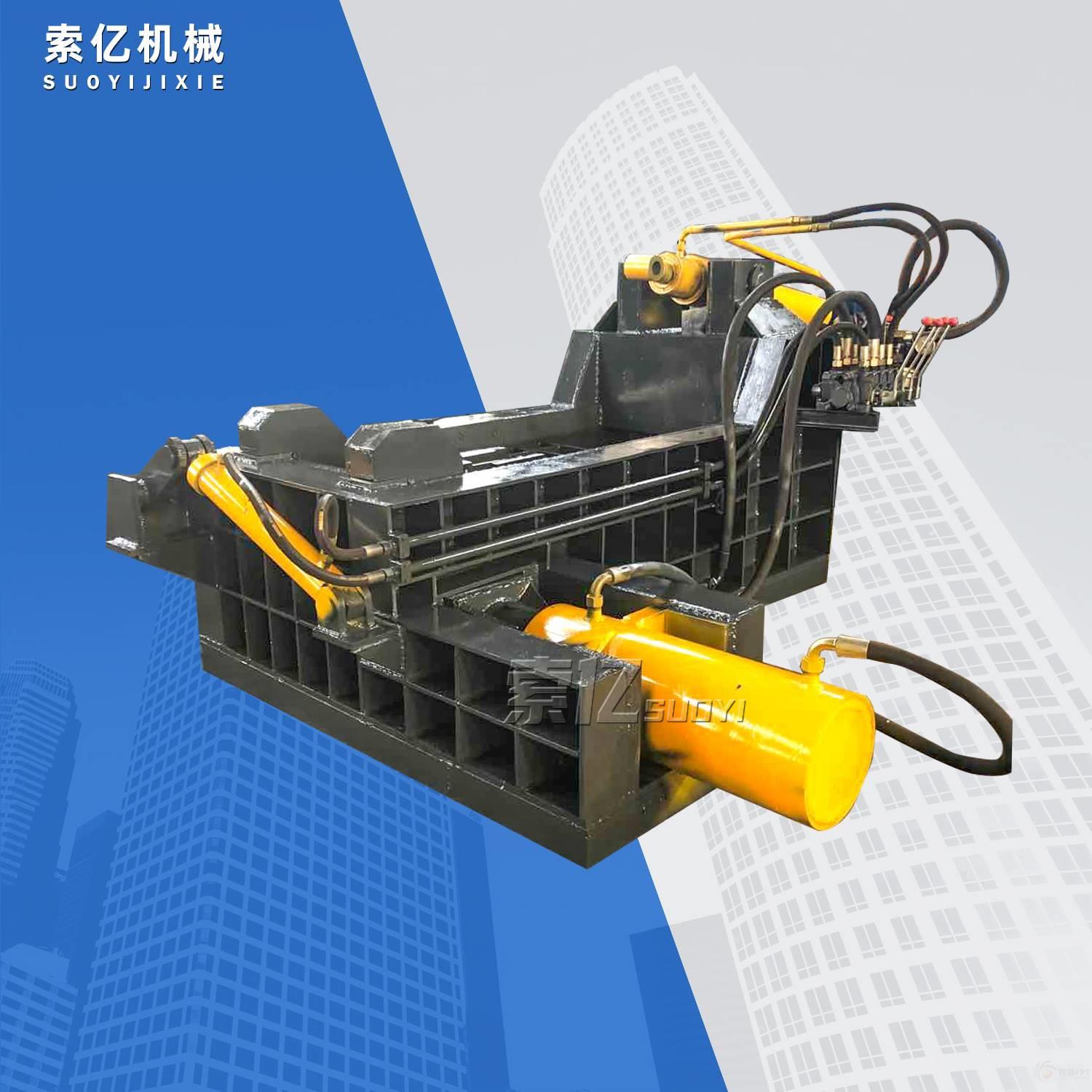 废旧金属液压打包机八角包块铁屑压块机小型废铁压块机自动翻包