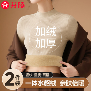 保暖内搭毛衣针织衫 秋冬季 女士2025新款 芬腾半高领加厚加绒打底衫