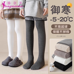 女童打底裤抗起球不掉裆秋冬款加绒加厚外穿打底袜薄绒儿童连裤袜