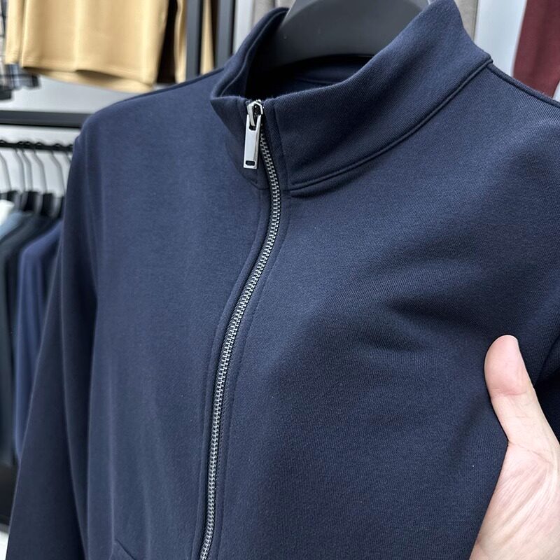 ZIQQO~舒适好穿搭！春季立领开衫卫衣男士百搭休闲运动外套夹克衫