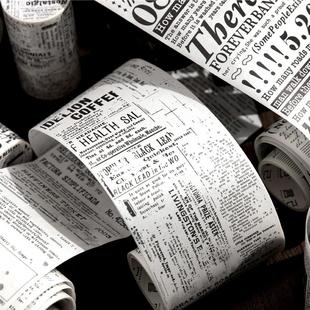 恋旧情结文字和纸胶带手帐素材美式复古英文手账装饰贴纸宽报纸