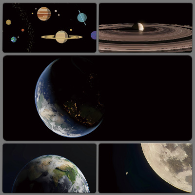 鼠标垫超大星球星空电脑键盘垫简约办公桌垫电竞游戏家用书桌垫