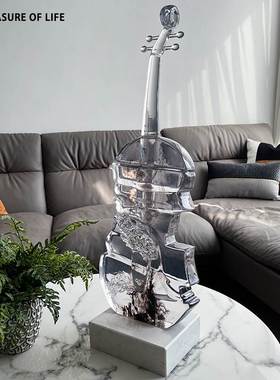 简约小提琴雕塑摆件落地艺术品酒店会所音乐餐吧样板房现代装饰品