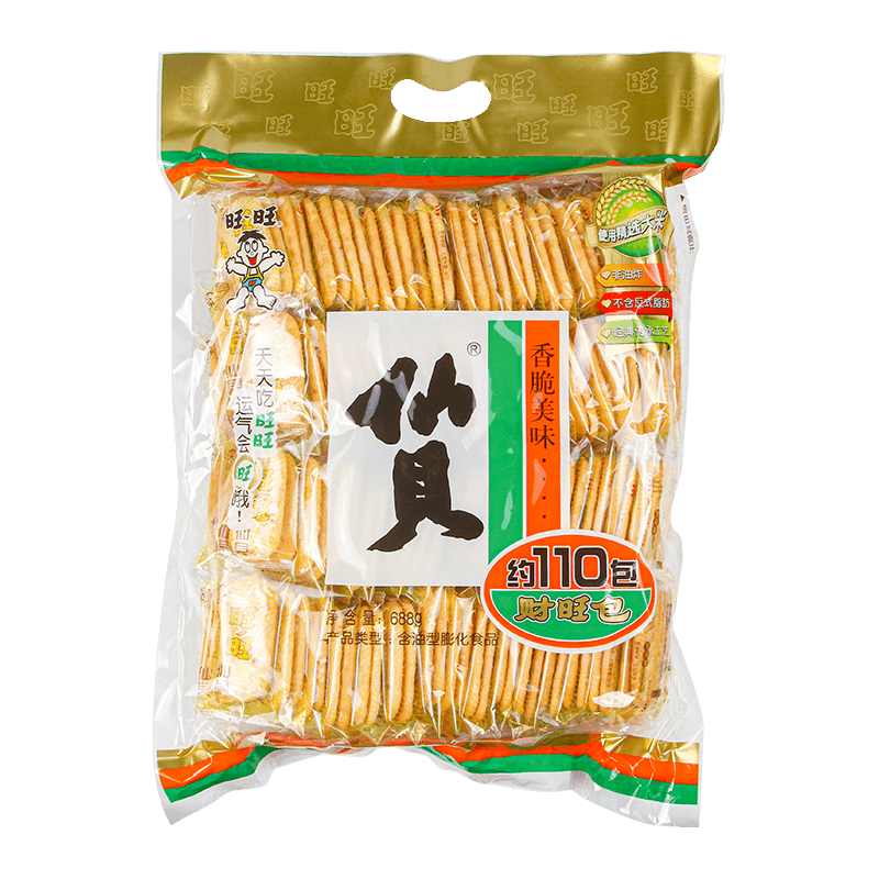 旺旺雪饼仙贝688g财旺包膨化零食