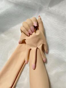 带纯色美甲片kigurumi长手套Cosplay动漫