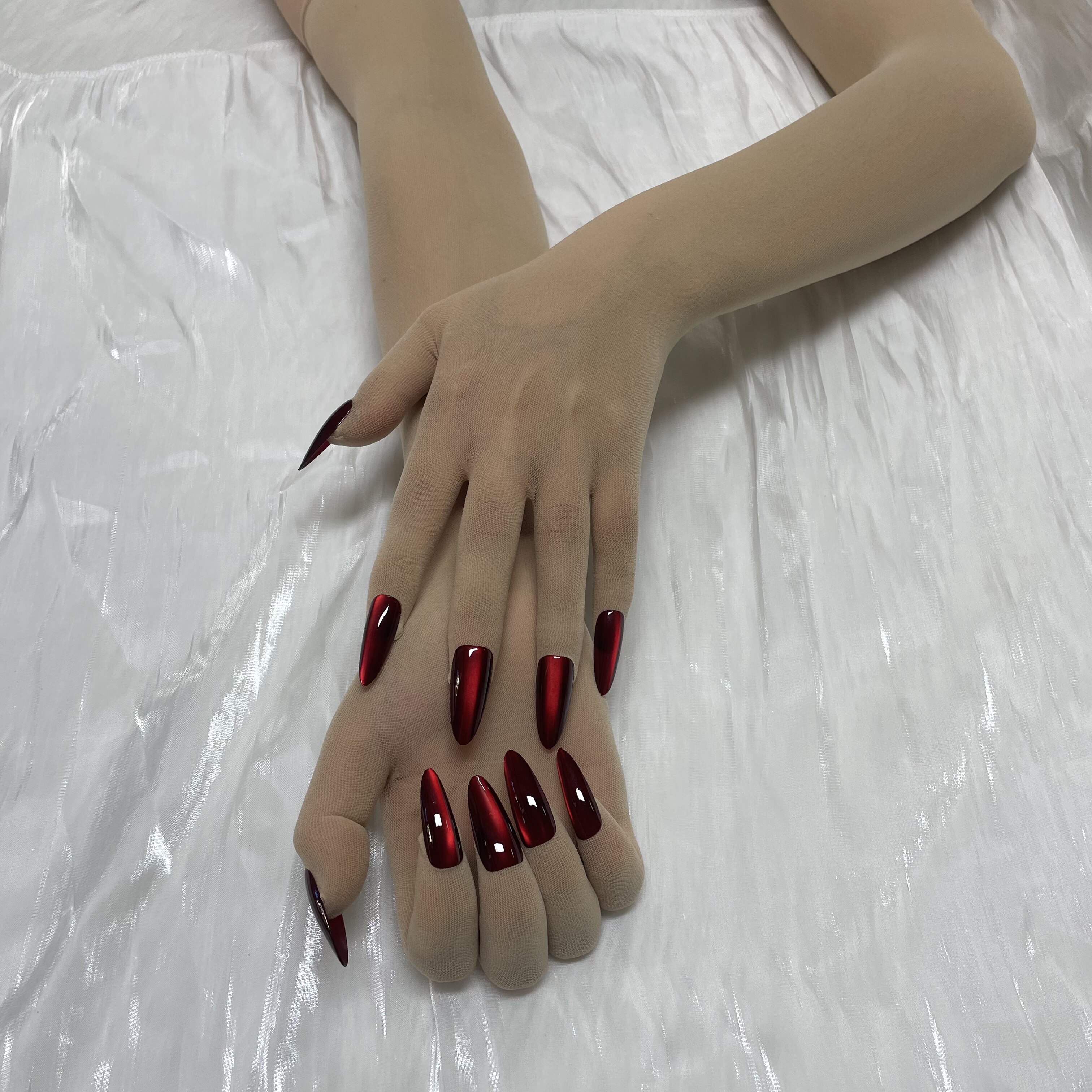 1双超薄透气舒适无痕淡化疤痕男女恋物变装高弹性Cos丝袜美甲手套