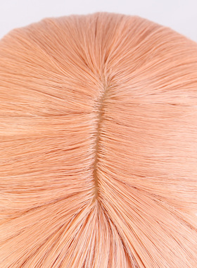 原神 烟绯 橘红色挑染渐变粉白色造型中长发 cos假发高温丝假发套