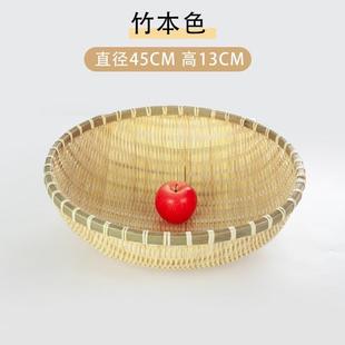 手工竹编制品圆簸箕沥水家用农家大号尺寸猫窝竹篮子竹筐收纳箩筐