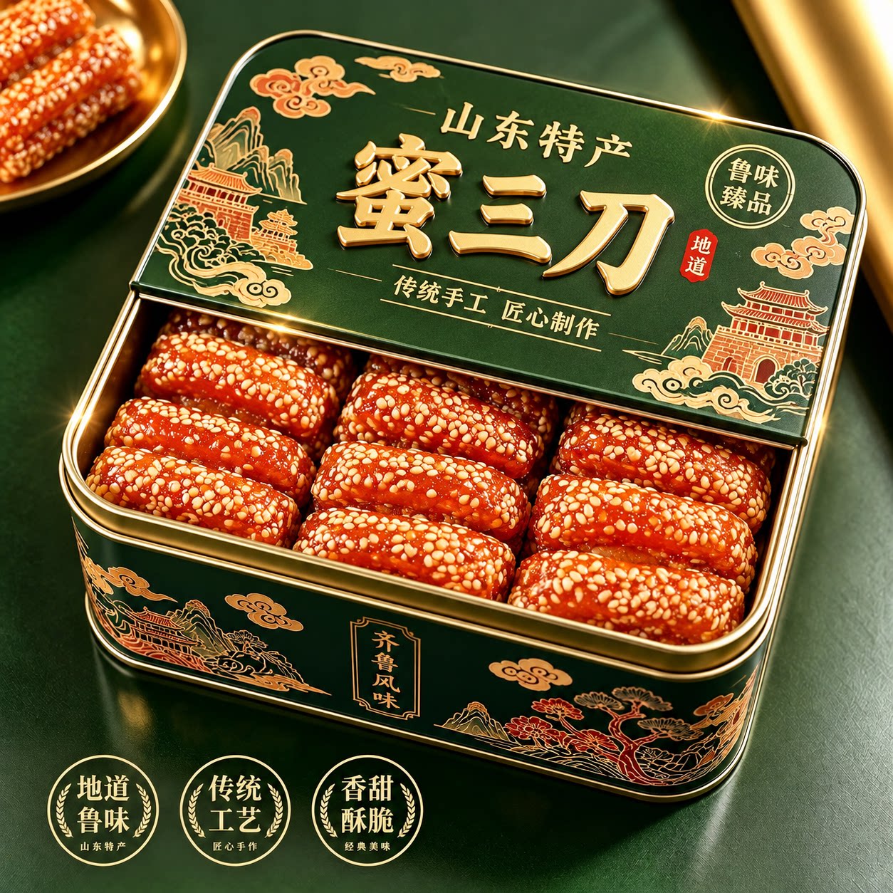 老字号！山东特产蜜三刀老式传统手工制作官方旗舰店糕点健康零食