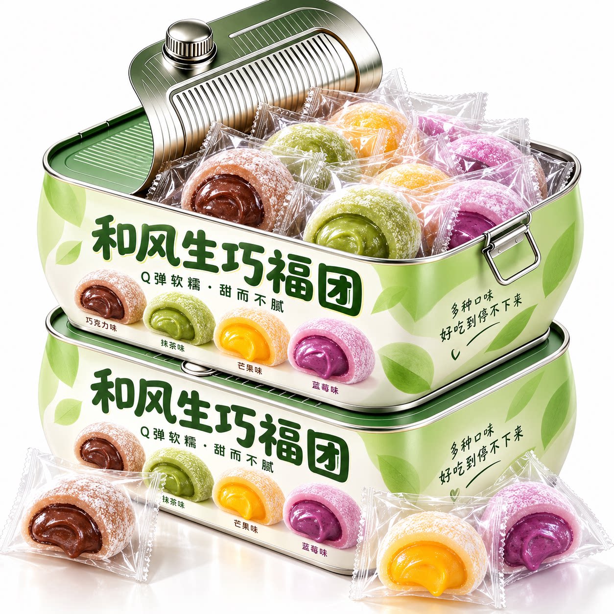 上行斋和风生巧福团官方旗舰店多口味雪媚娘糕点爆浆夹心大福零食图片